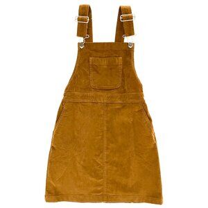 NWT Crewcuts Girls Corduroy Jumper Size 14 Brown Overall Dress Adjustable Straps